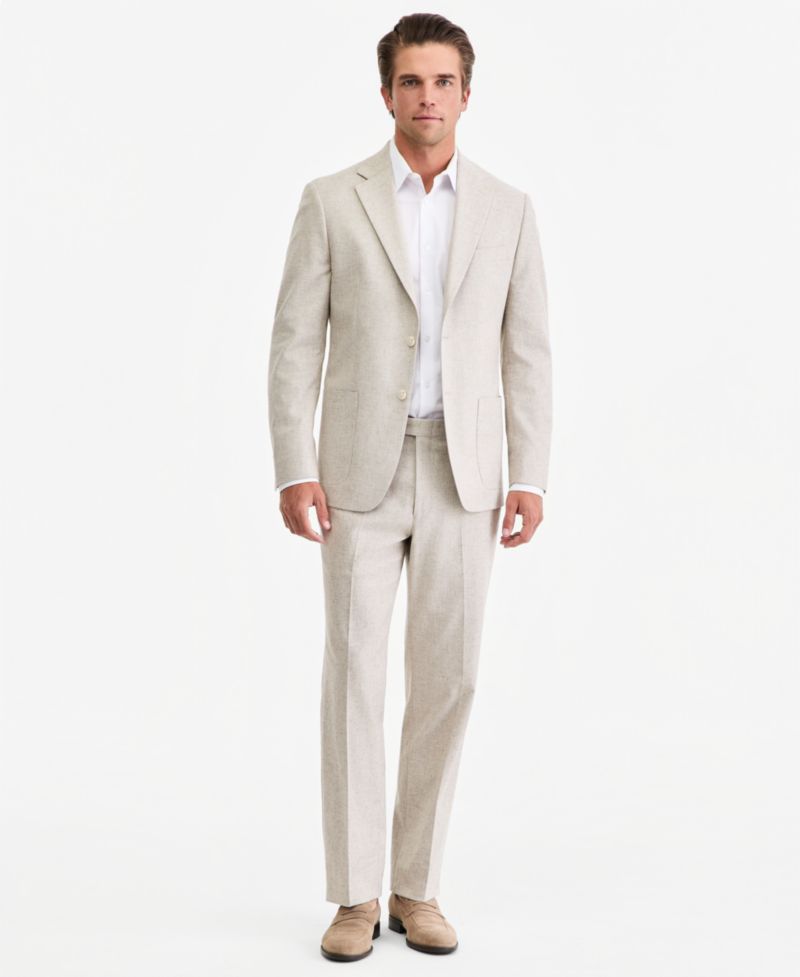 Men's Classic-Fit Tan Texture Suit Separate Jacket