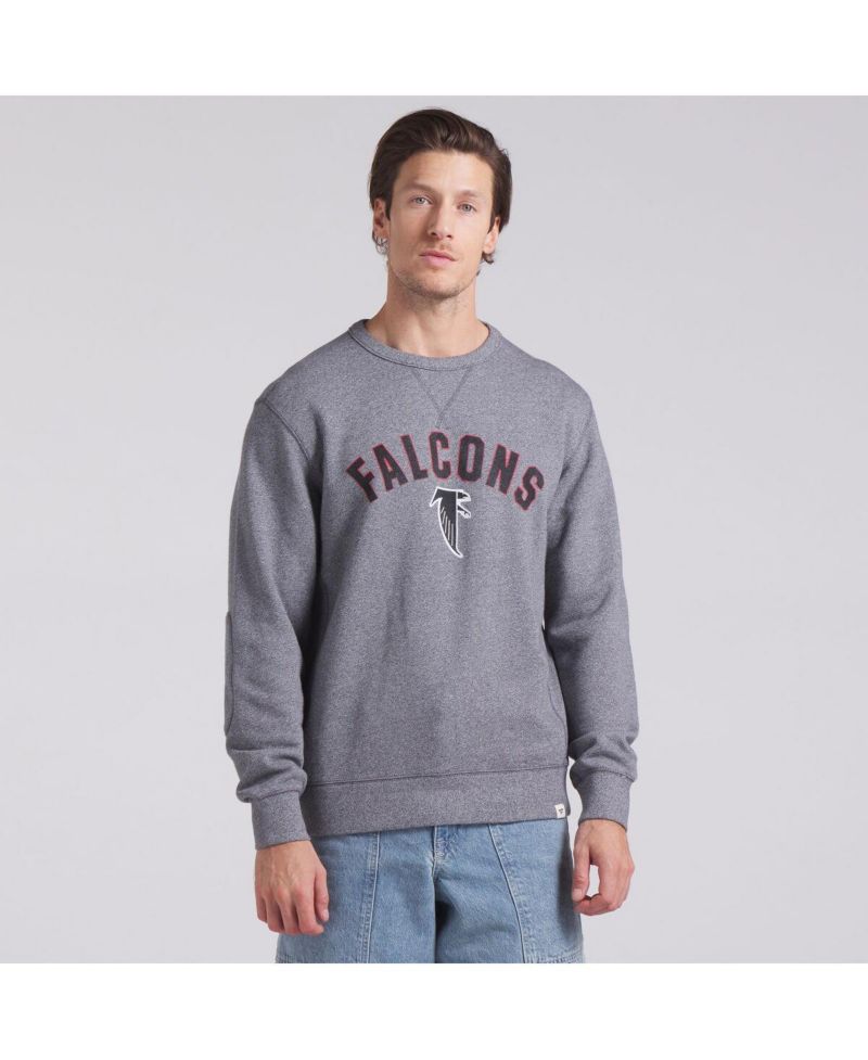 Men's Heather Gray Atlanta Falcons Loop Terry Pullover Sweatshirt