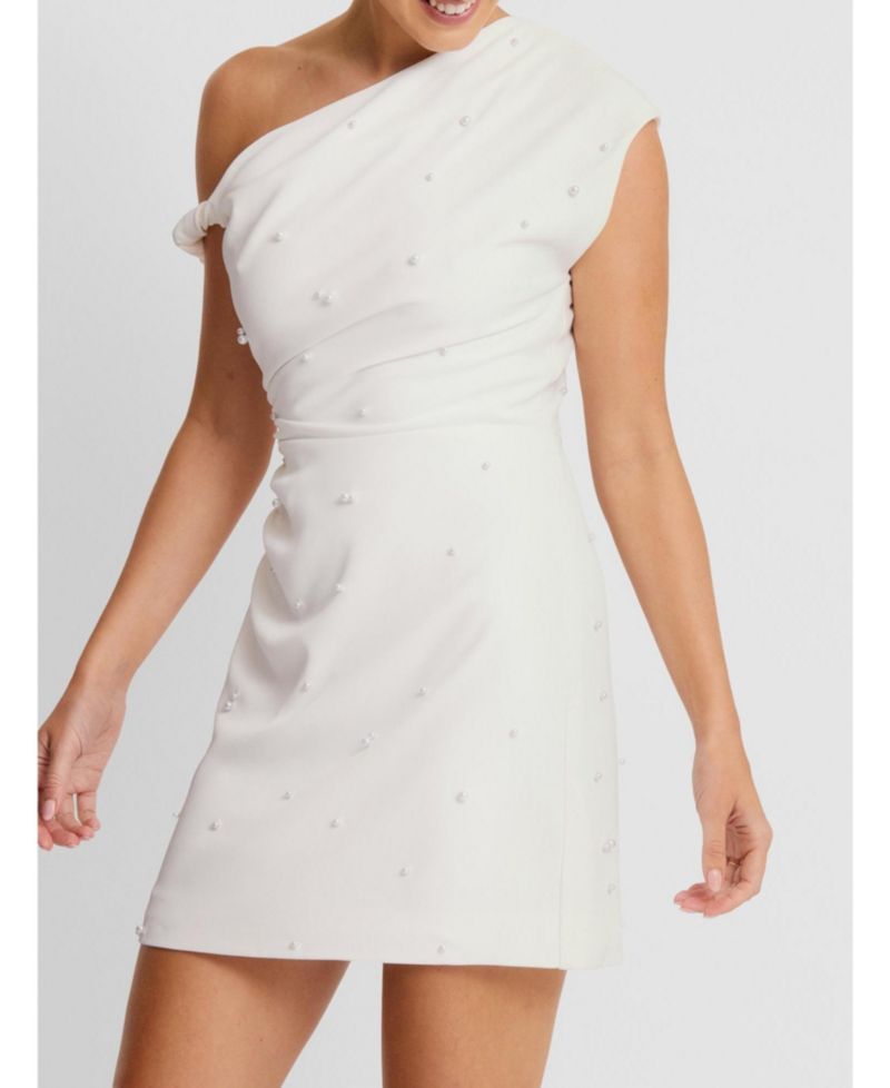 Women's Asymmetric Bardot Mini Dress