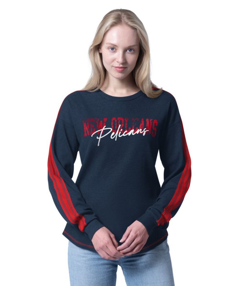 Women's Navy New Orleans Pelicans Advantage Tri-Blend Long Sleeve T-Shirt