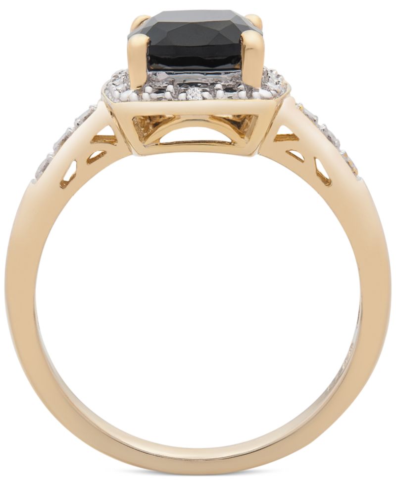 3-Pc. Set Onyx & Diamond Accent Pendant Necklace, Ring and Stud Earrings in 14k Gold-Plated Sterling Silver (Also Available in Sterling Silver)