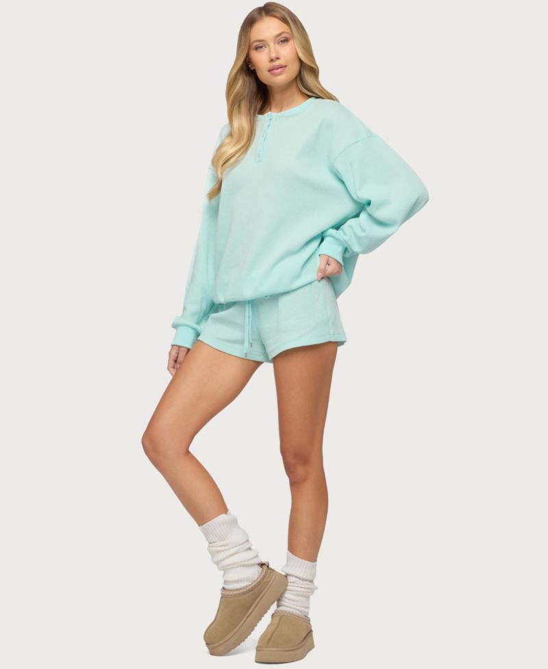 Women's Baila Waffle Henley Top