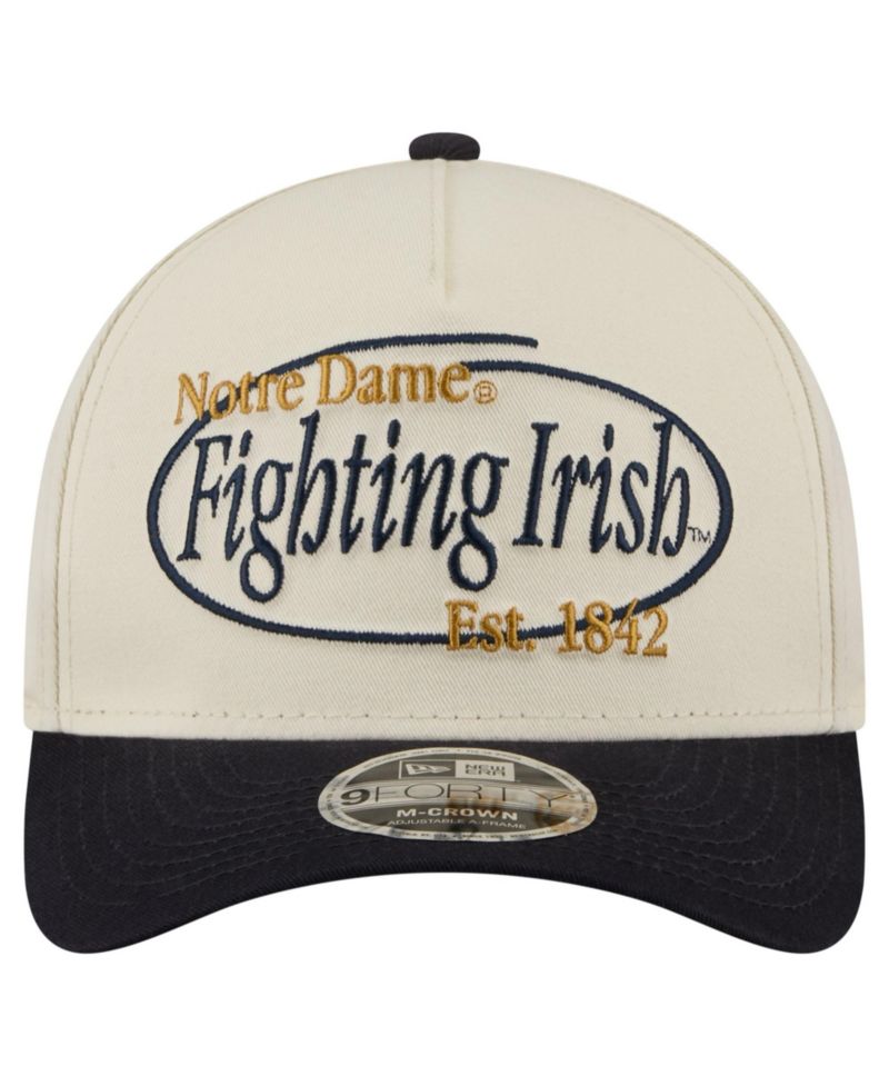 Men's Natural/Navy Notre Dame Fighting Irish Prepster 9FORTY M-Crown Adjustable Hat