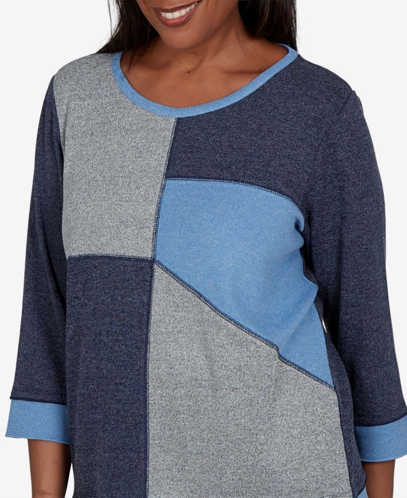Women's Classic Heathered Colorblock Knit Top