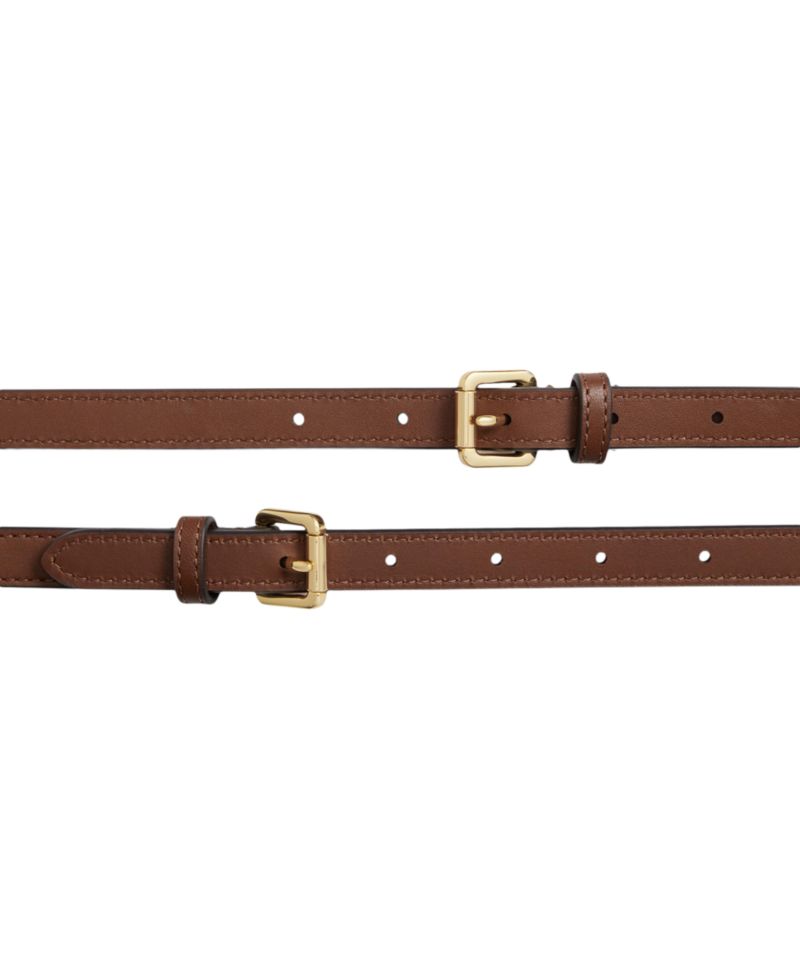 Leather Trim Stacked Chain Belt
