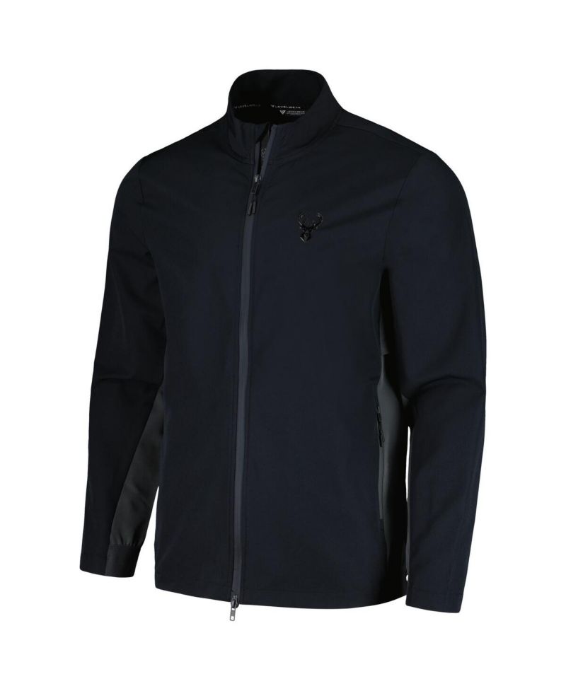Men's Black Milwaukee Bucks Harrington Full-Zip Jacket