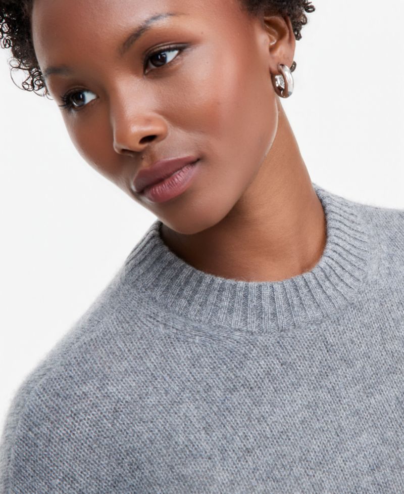 Petite 100% Cashmere Relaxed Crewneck Sweater