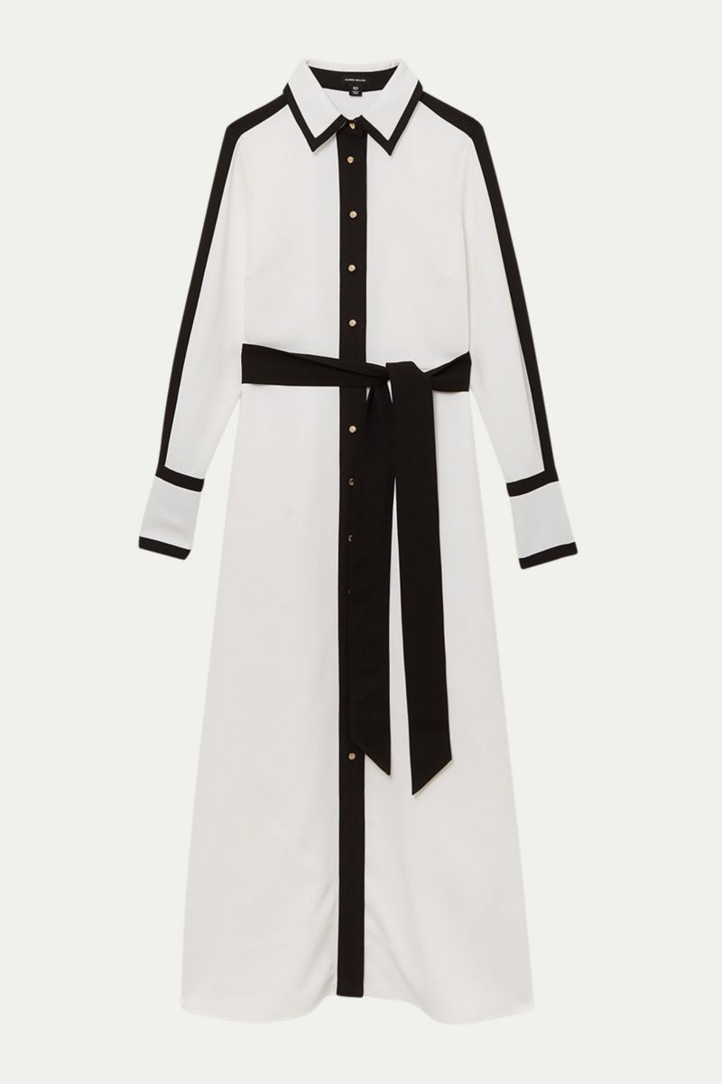 Women's Belted Midi Shirt Dress