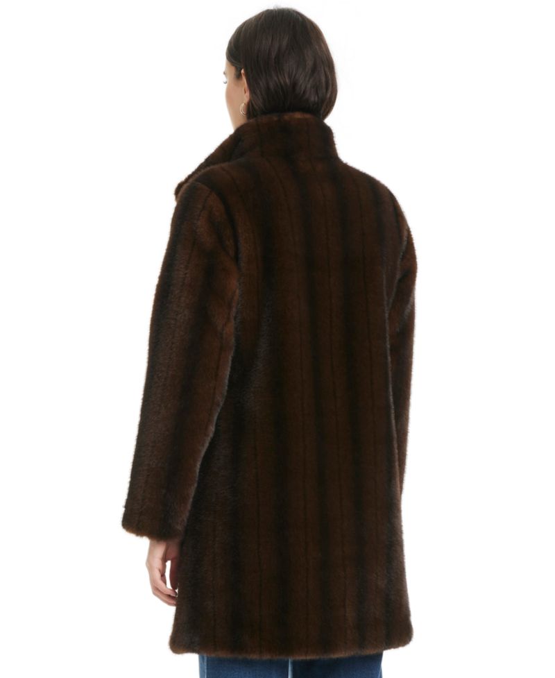 Women's Collared Faux-Fur Coat