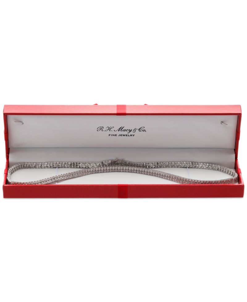 Diamond Double Row Necklace (1 ct. t.w.) in Sterling Silver or 14k Gold-Plated Silver