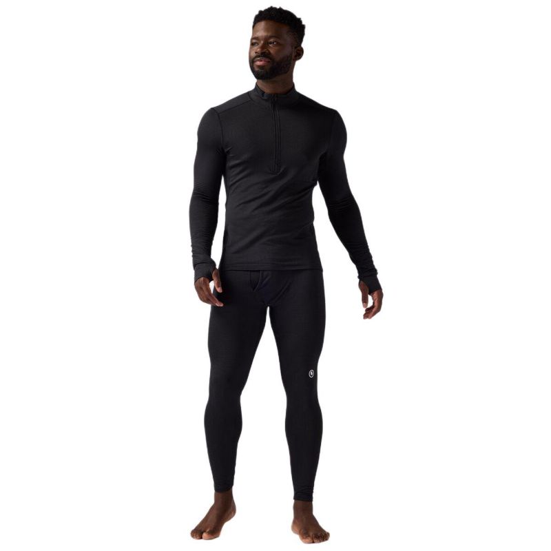 Men's Pines Microgrid Ultra-Lt Baselayer 1/4-Zip Top Lightweight Long Underwear Tops