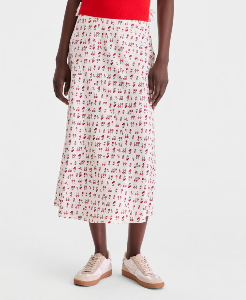 Trendy Plus Size Printed Slip Skirt