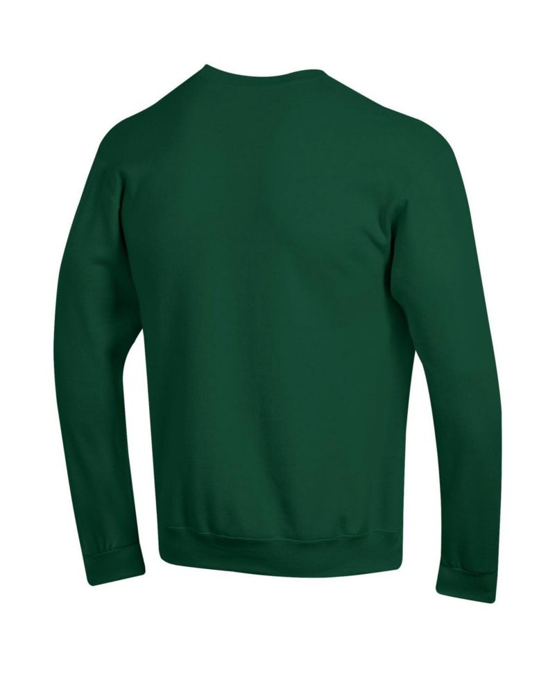 Men's Green Tulane Green Wave Basic Arch Fleece Pullover Sweatshirt