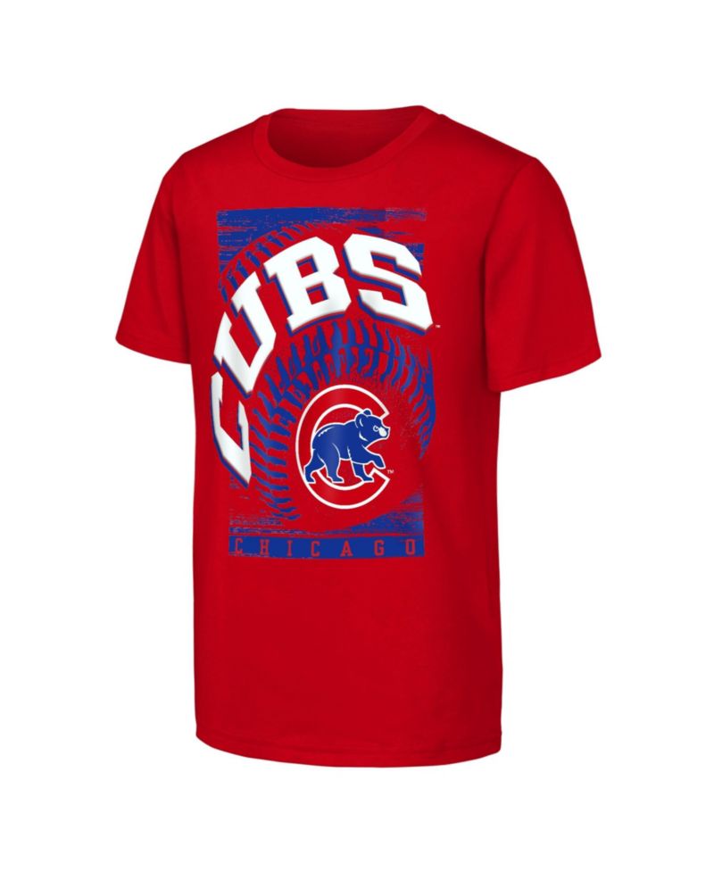 Big Boys and Girls Red Chicago Cubs Speed Pitch T-Shirt