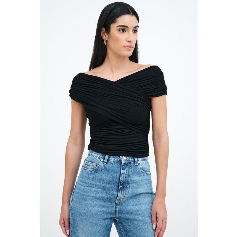 Women's Alyssa Sheer Jersey Convertible-Strap Fitted Top