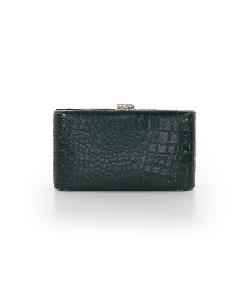 Woman's Lula Croc Embossed Leather Minaudiere