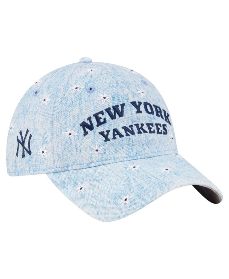 Women's Light Blue New York Yankees Daisy All Over 9TWENTY Adjustable Hat