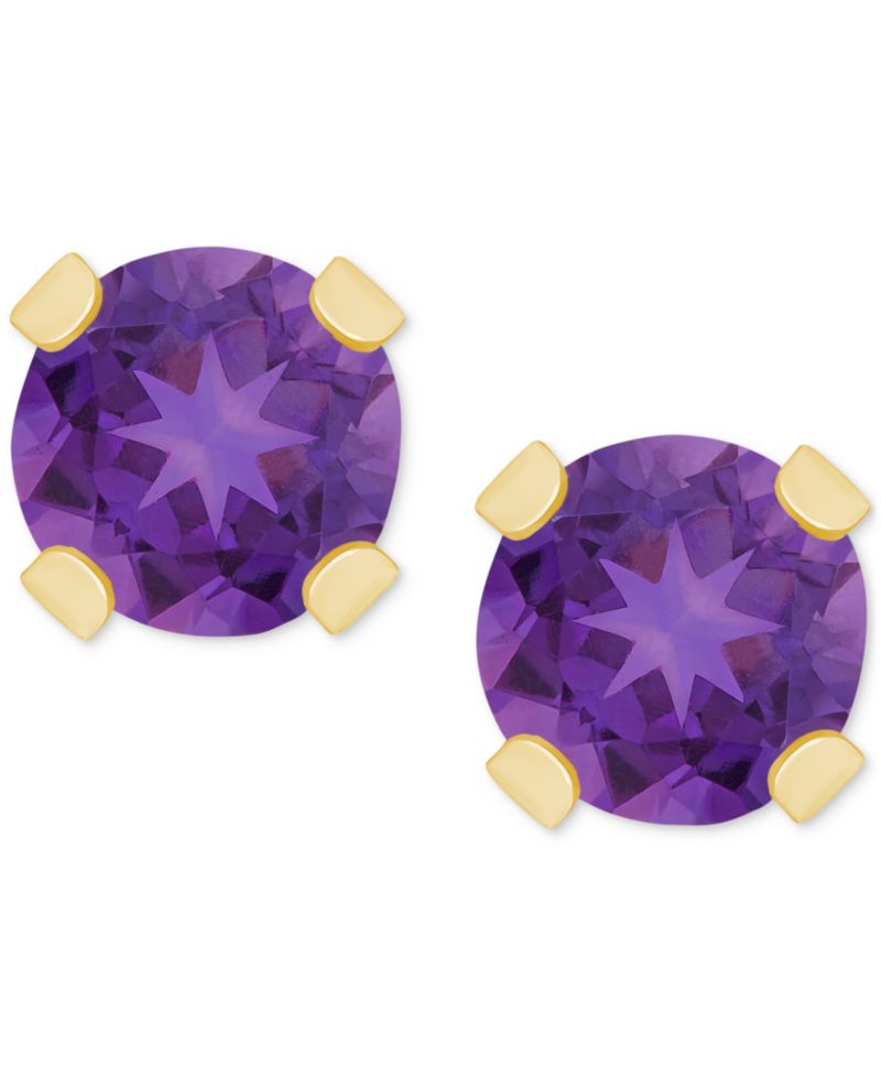 Rhodolite Garnet Stud Earrings (1/4 ct. t.w.) in 14k White or Yellow Gold (Also in Citrine, Sky Blue Topaz, Peridot & Opal)