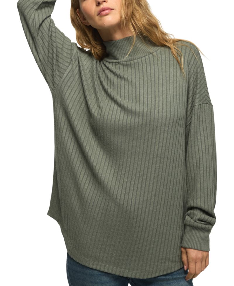 Women's Cloud Long-Sleeve Mock Neck Oversized Top
