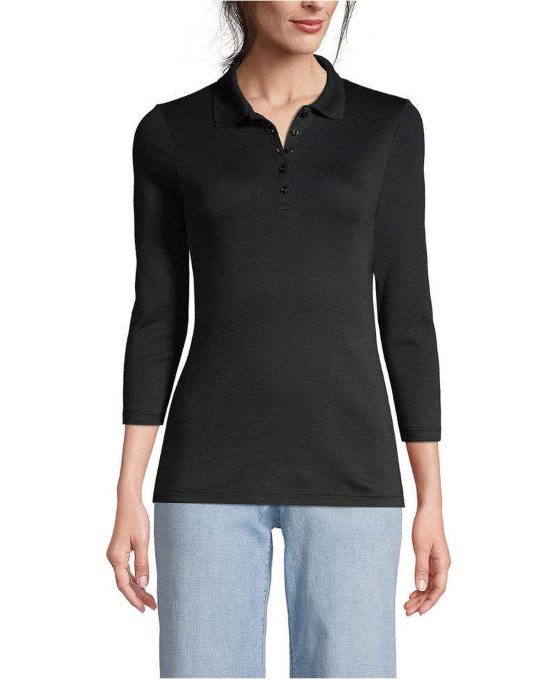 Women's 3/4 Sleeve Supima Cotton Polo Shirt