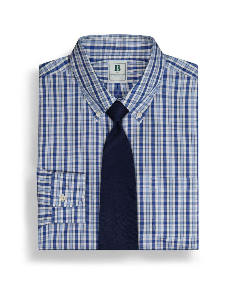 Men's Regular-Fit Check Pinpoint Dress Shirt