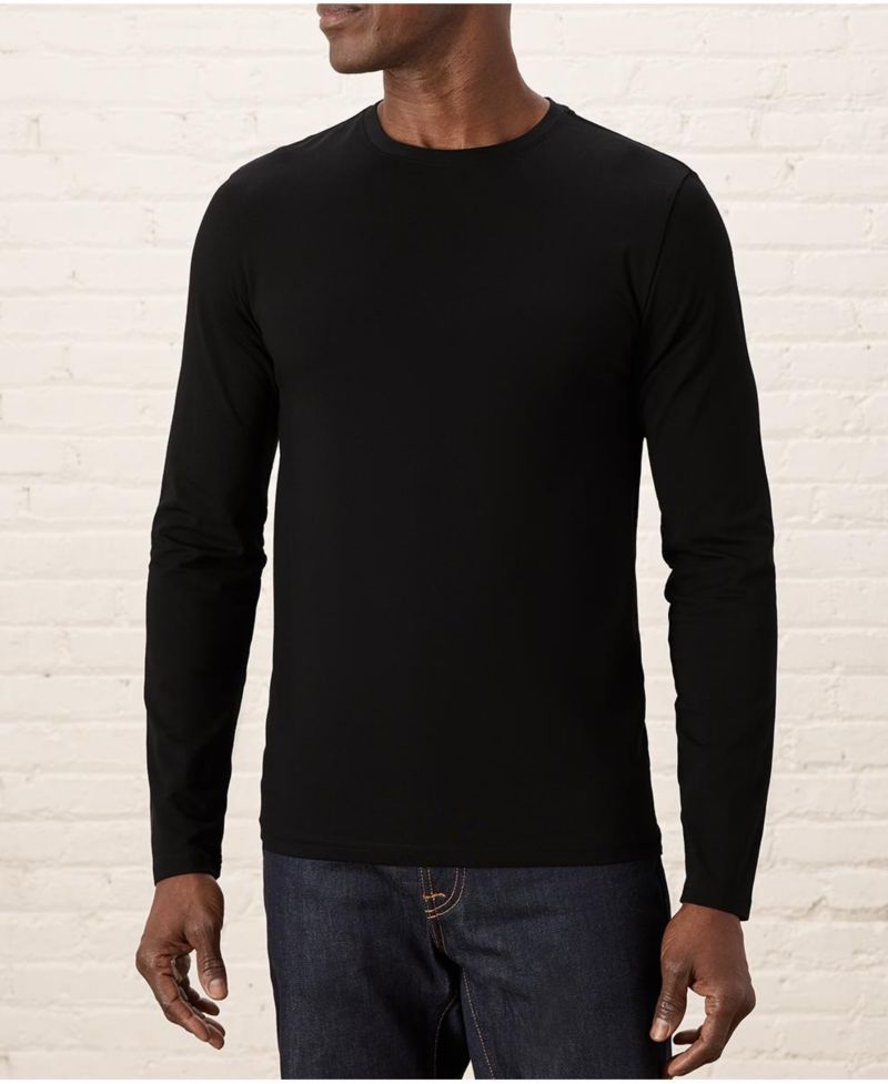 Men's Organic Cotton Luxe Stretch Jersey Slim Long Sleeve Tee