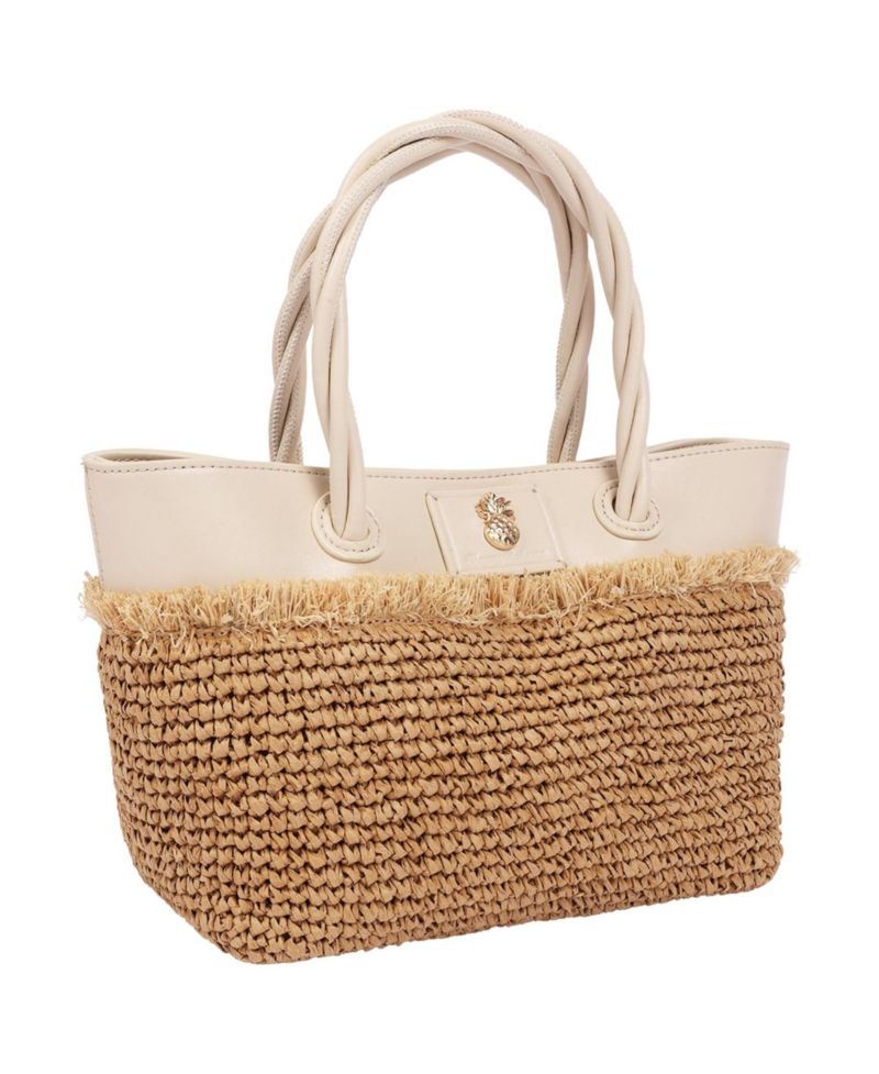 Charlotte Raffia Fringe Medium Tote