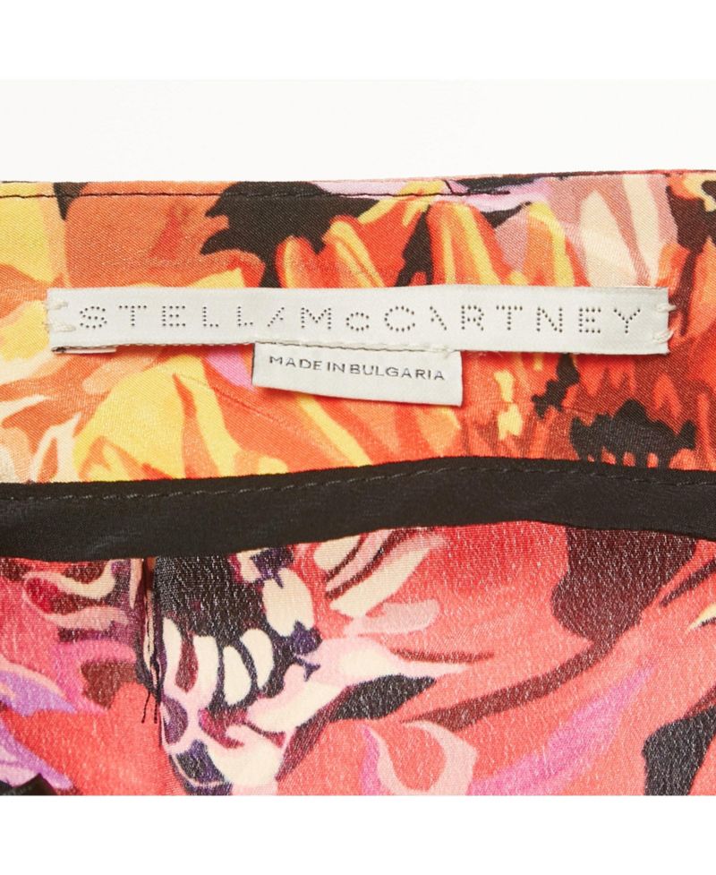 Women's Floral Print Silk Tie-Up Trousers