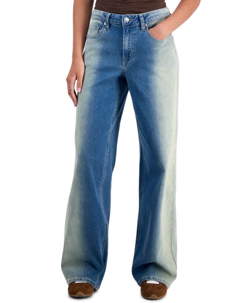 Juniors' Ultra 90s Wide-Leg Ombr&eacute; Jeans