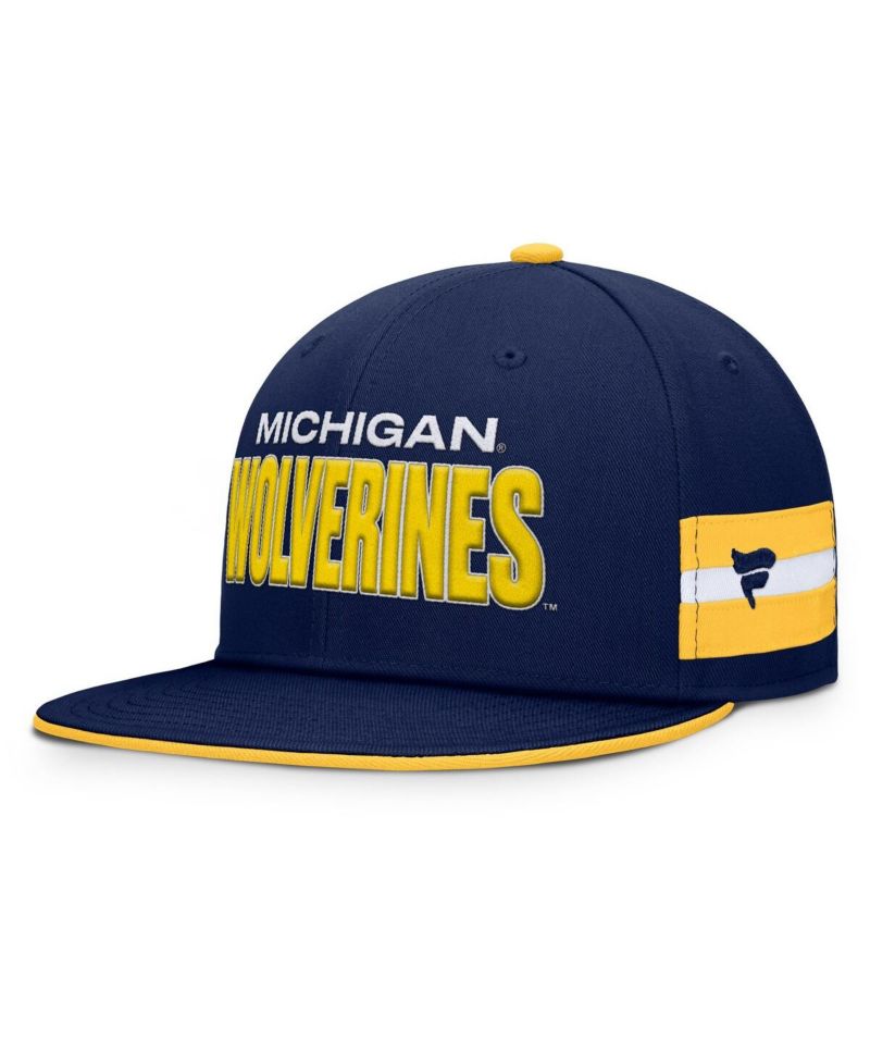 Men's Navy Michigan Wolverines Pick Off Fitted Hat