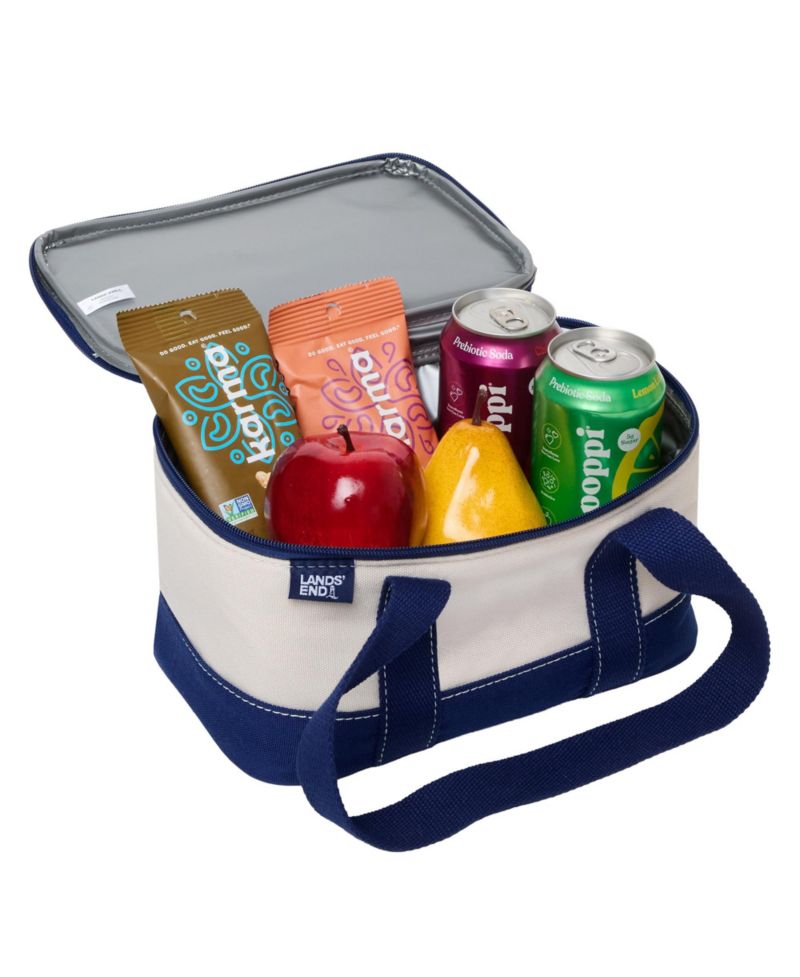 Rectangular Small Cooler Bag Insulated 1.5 Gal, Canvas Soft Cooler with Tote Handles and Zip Closure