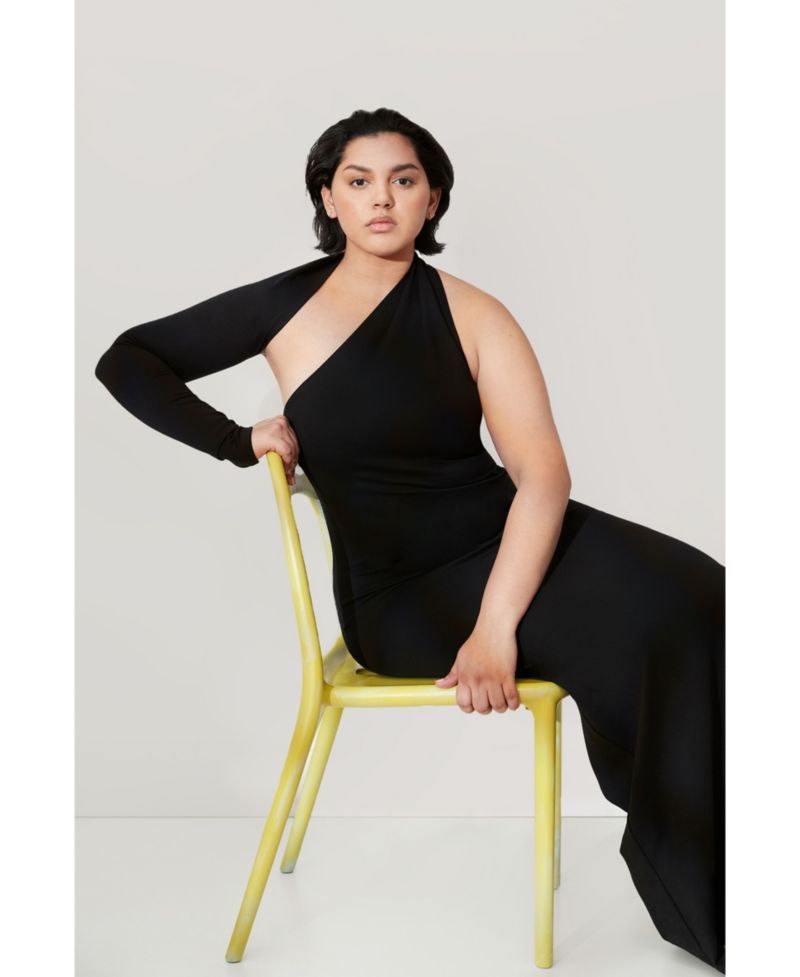 Women's Manhattan Halter One-Shoulder Open-Back Evening Gown