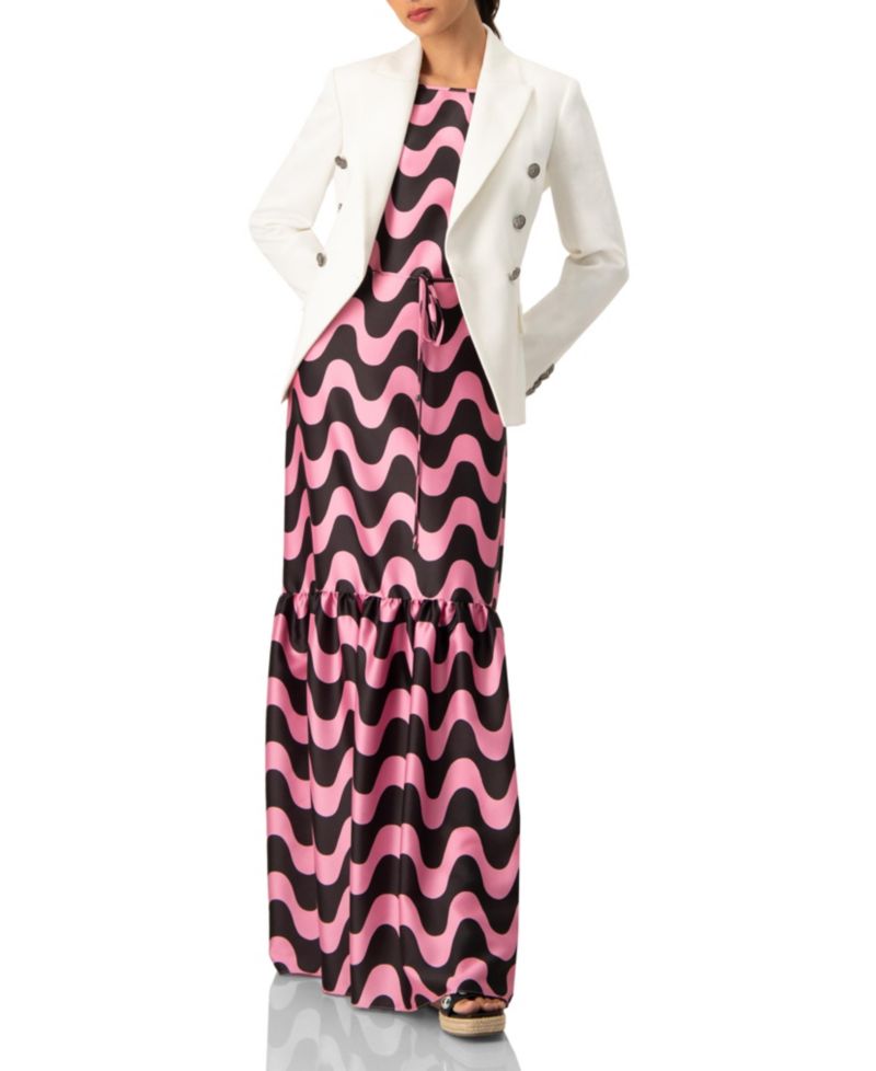Women's Double-Breasted Blazer with Flap Pockets
