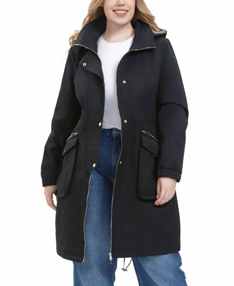 Plus Size Hooded Anorak Jacket