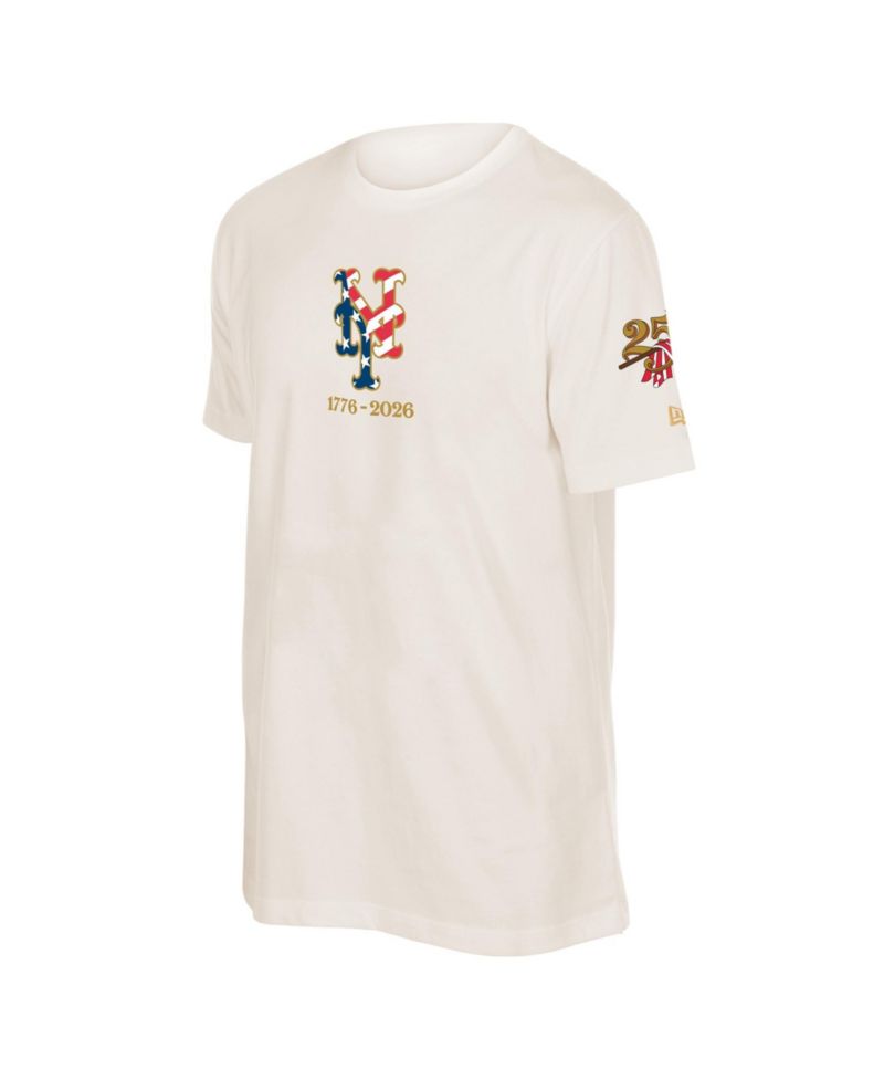 Men's Cream New York Mets 250th Fourth of July T-Shirt