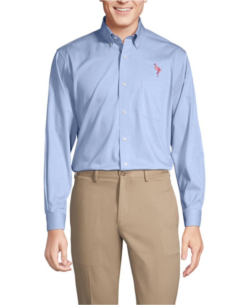 Men's No Iron Supima Cotton Pinpoint Buttondown Collar Dress Shirt