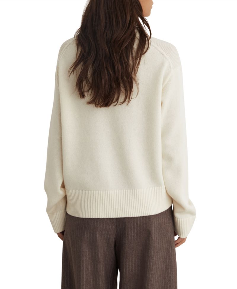 Women's Mari V-Neck Wool-Cashmere Blend Dropped-Shoulder Sweater