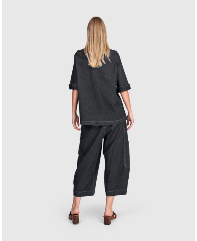 Women's Myles 3/4-Length A-Line Denim Popover Shirt