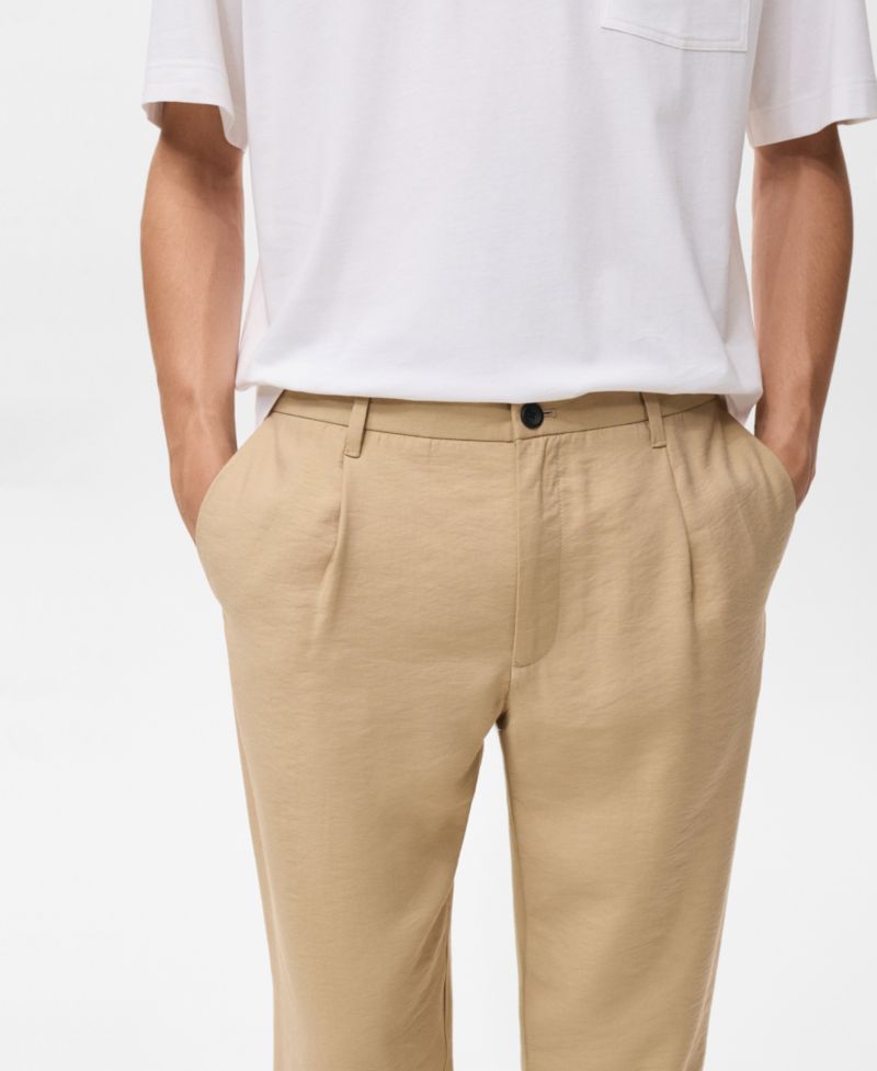 Men's Straight-Fit Pleated Pants