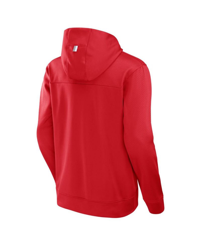 Men's Red Wisconsin Badgers Defender Dot Faded Primary Pullover Hoodie
