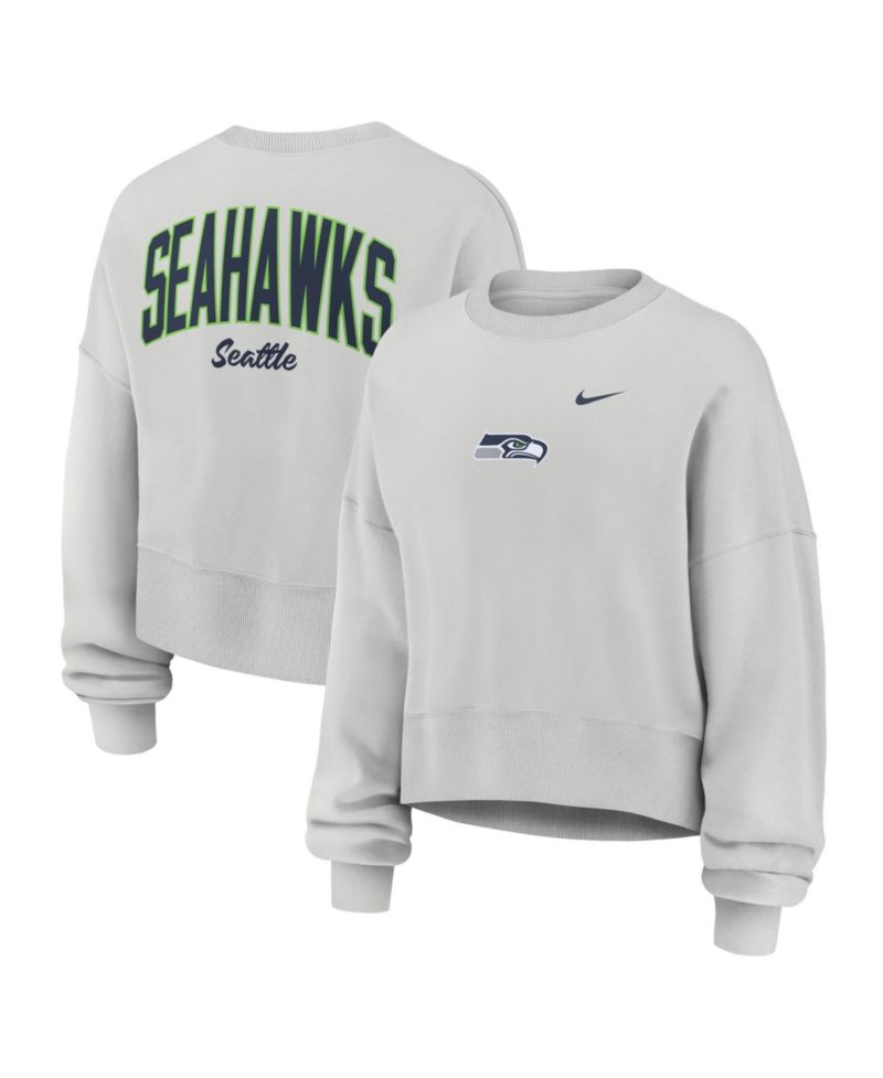 Women's Gray Seattle Seahawks Oversized Primetime Phoenix Fleece Sweatshirt