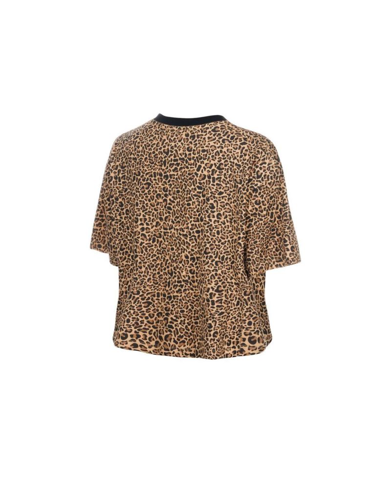 Women's Brown Detroit Tigers Leopard Boxy Cropped T-Shirt