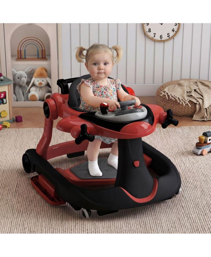 Convertible Baby Activity Walker with Adjustable Height, Foldable Design and Interactive Play Features