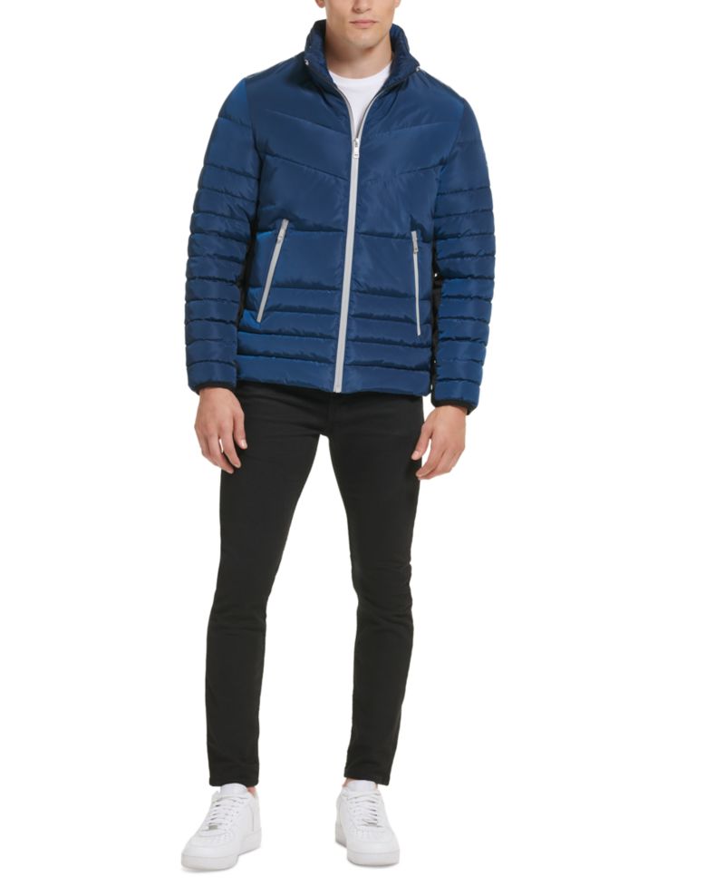 Men's Mixed Quilted Puffer Jacket