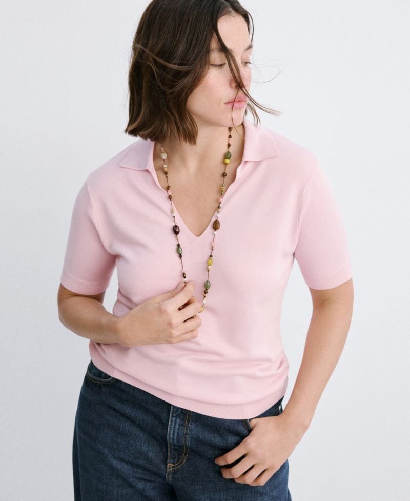Women's Fine-Knit Polo Shirt