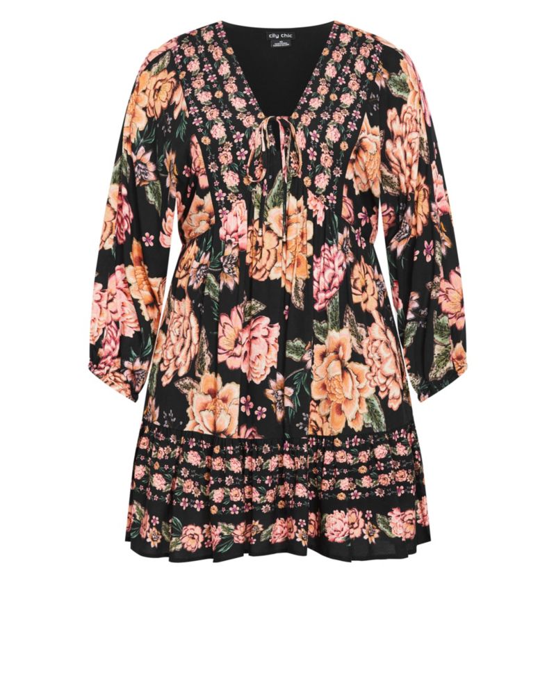 Plus Size Devine Mini Border Dress
