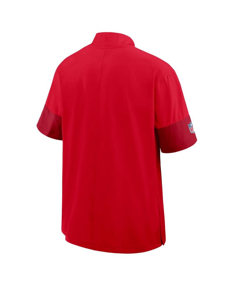 Men's Red Kansas City Chiefs Sideline Short Sleeve Quarter-Zip Performance Coach Jacket