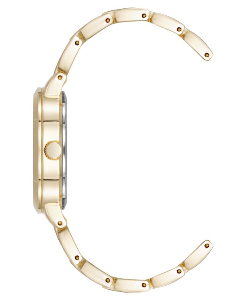 Women's Quartz Modern Taupe Enamel and Gold-Tone Alloy Metal Watch, 30mm