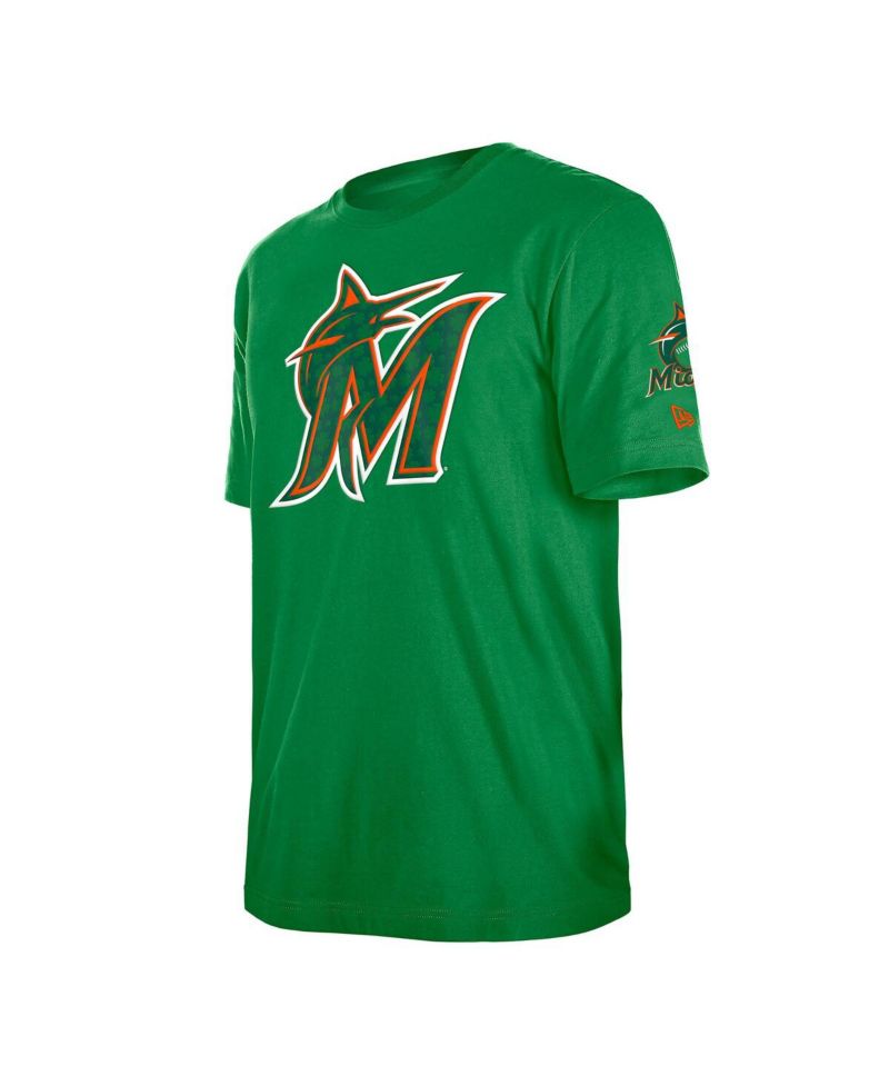 Men's Kelly Green Miami Marlins St. Patrick's Day Shamrock Fill T-Shirt