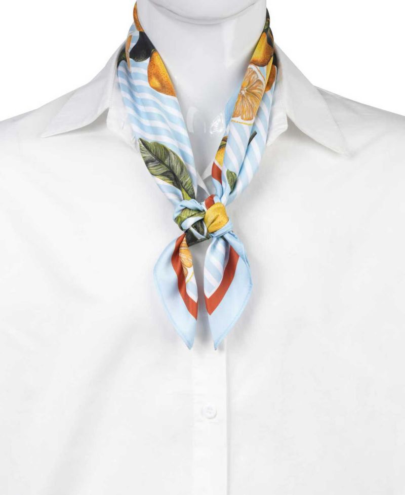Citrus-Print Square Scarf